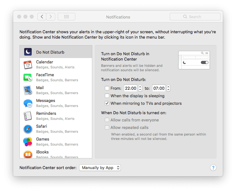 turn off notifications on mac for messages
